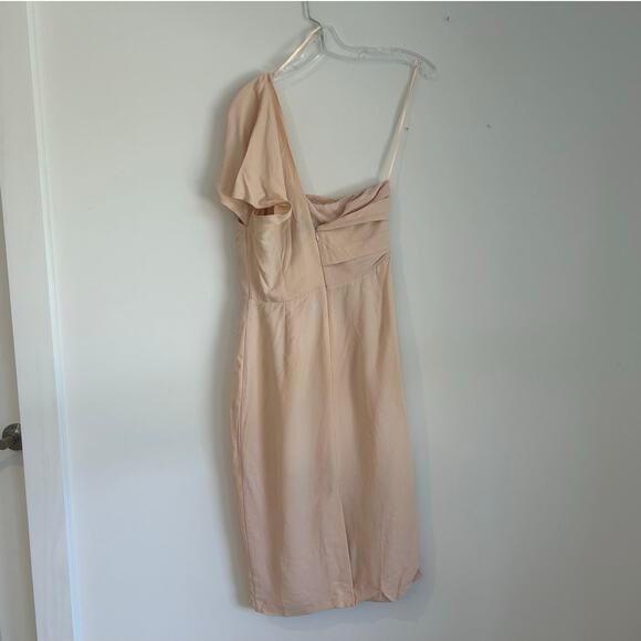 NWT Reiss Riana One-Shoulder Cocktail Dress Light Pink Women’s 4 | Retails $325 - Picture 4 of 7